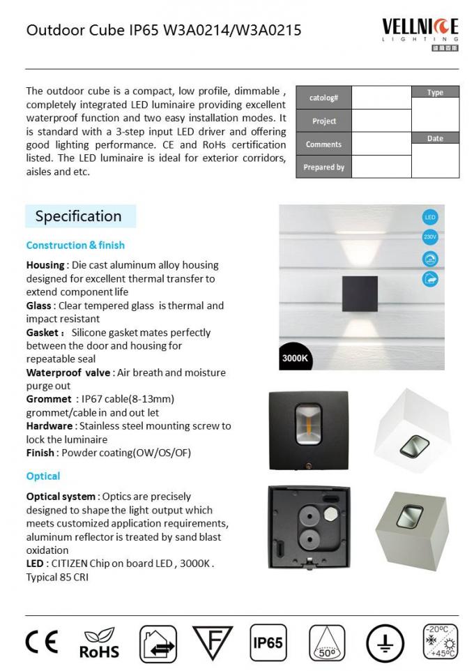 Modern Outside IP65 6 Watt Outdoor Wall Mount led Lights Fixtures for Garden