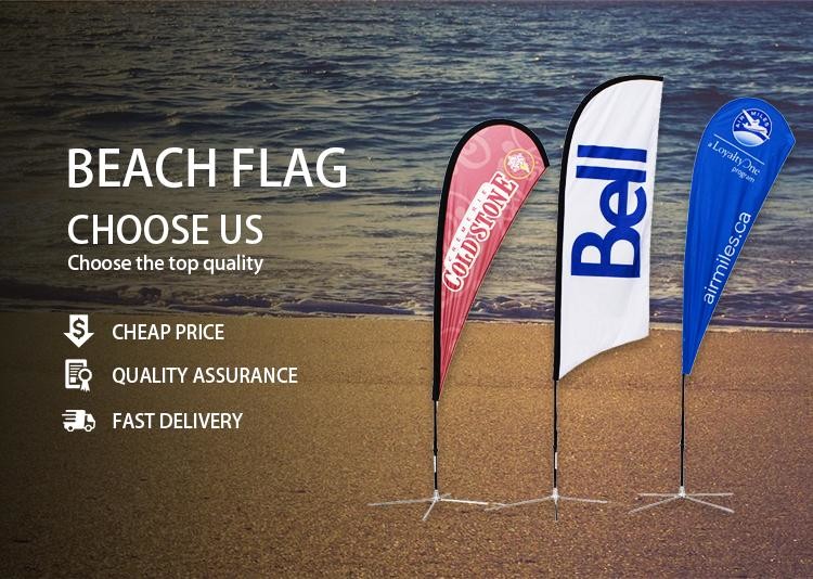 Custom 2.8m 3.4m Teardrop Beach Flag , Durable Flying Advertising Flag