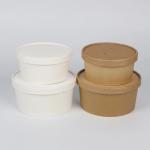 PLA PE Coating Kraft Paper Bowls 1000ml For Soup