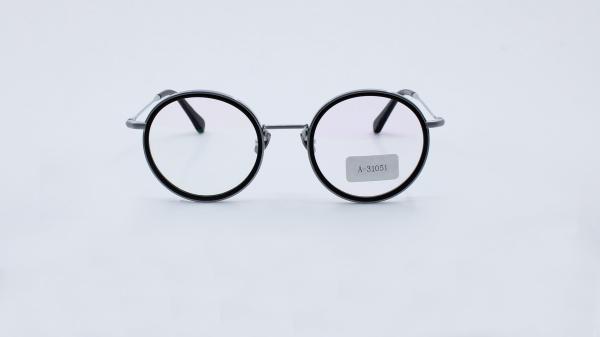 New designer idea double full rim eyeglasses titanium two tone colors fashion