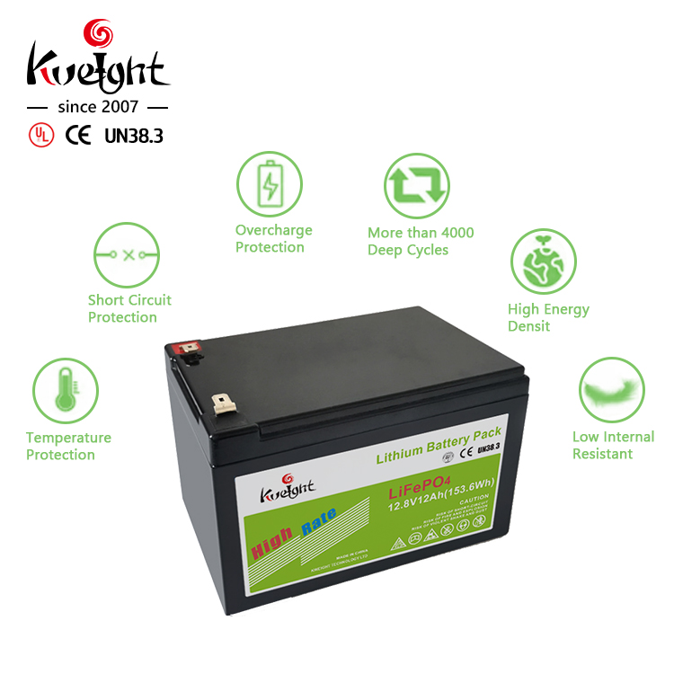 Bms Solar Lithium Phosphate Batteries 12.8 V 12ah Lifepo4 Battery Cell