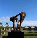 Color Painted Outdoor Bronze Sculpture , Abstract Modern Bronze Sculpture