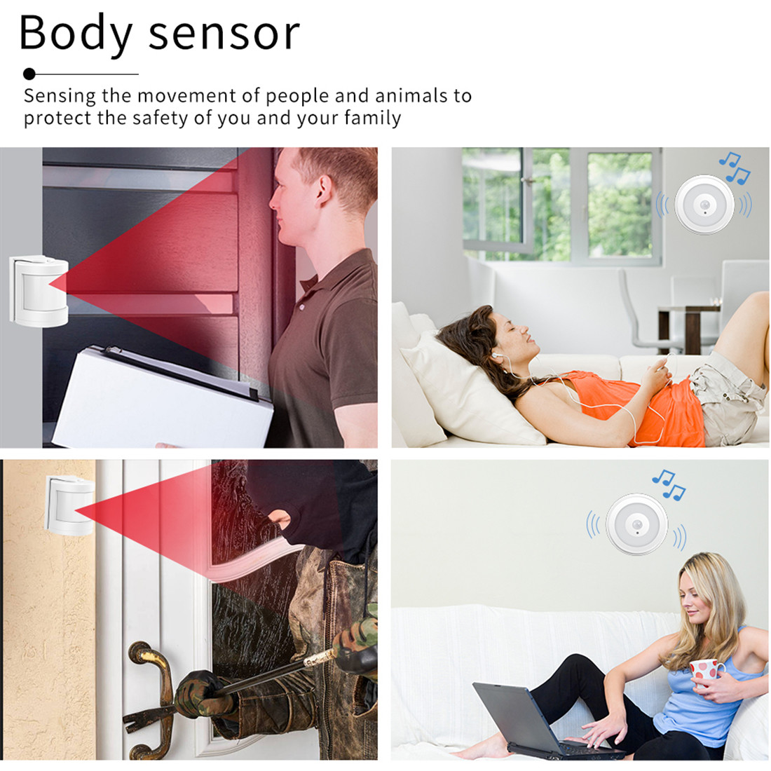 Smart Wi-Fi PIR Motion Sensor Detector(003G-708C)