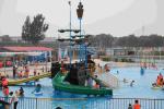 Customized Fiberglass Pirate Ship / Strong Aqua Splash Water Park Equipment