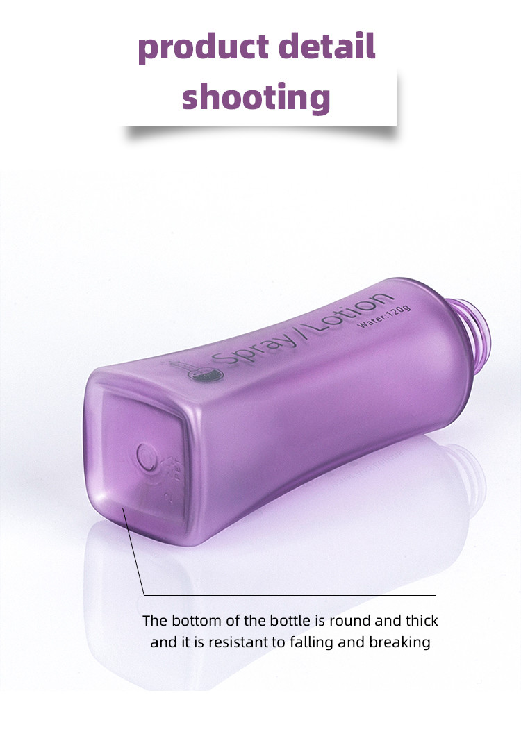 Fashion Purple PET Cosmetic Packaging Bottles 100g Spray Cream Jars