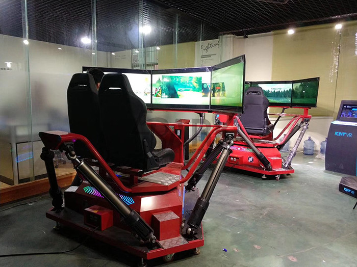 High Speed 3 Screen Virtual Reality Simulator Racing Motion Car 6 Dof 360 Degree driving simulating