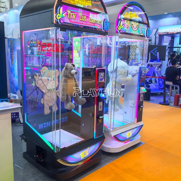 2025 New Playfun Coin Operated 10 Seconds Challenge Scissors Prize Cut Fun Game Machine for Game Centre
