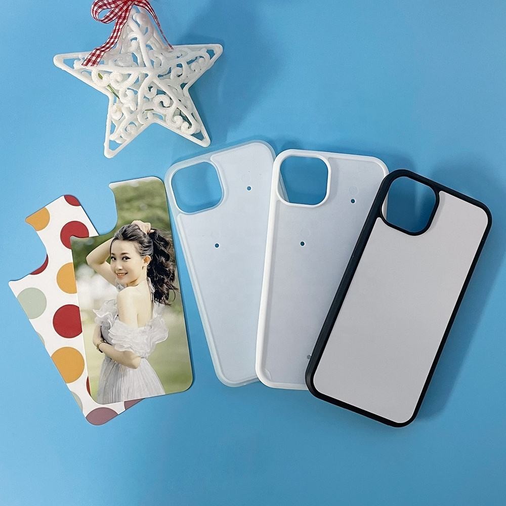 Custom Print 2D TPU PC Sublimation Blank Phone Cases For IPhone 14 15 16 Pro Max