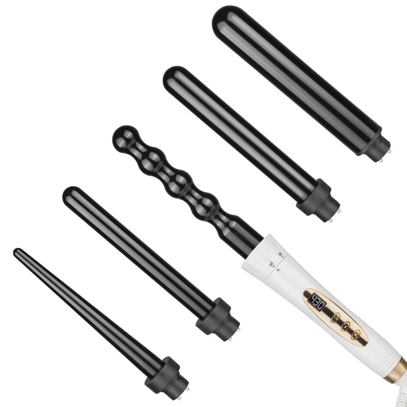 Professional Interchangeable Ceramic Curler Set 5 in 1 49W