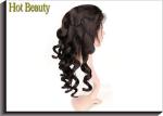Loose Wave Human Hair Front Lace Wigs Natural Hairline , Tangle Free