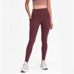 Women Side Phone Pocket 220gsm Workout Leggings Tights No T Line Squatproof Hip