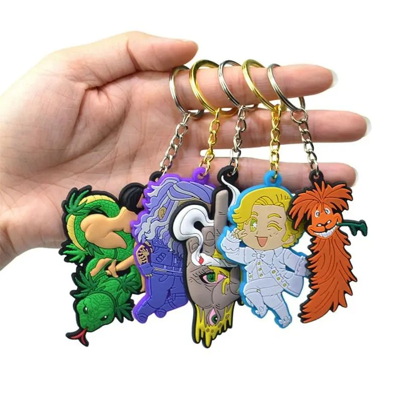 Customised Soft Pvc Silicone Promotional Keychains Cartoon Anime Key Chains
