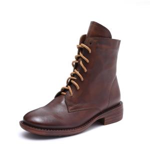 Wholesale S208 Manufacturers autumn and winter warm velvet thick handmade leather boots fashion classic all-match Martin boots sho from china suppliers