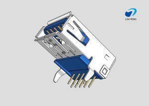 Wholesale USB 3.0MM A TYPE 9PIN FEMALE 90 ° RIGHT ANGLE Gold-Plated BLUE from china suppliers