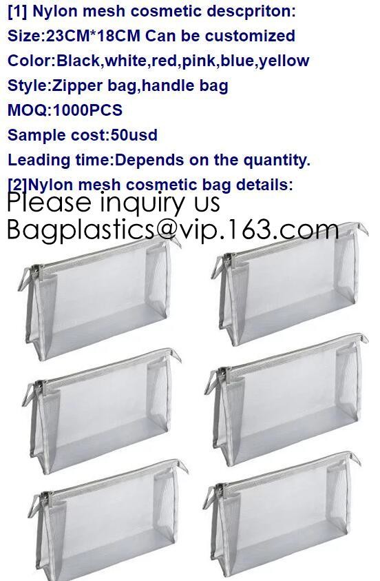 Portable Waterproof Travel Makeup Organizer Bags,Mesh Transparent Design Toiletry Bag for Women Toiletry Bag Makeup Bag