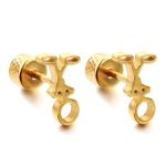 Fashion gold plate stud earrings rabbit shaped earring for women