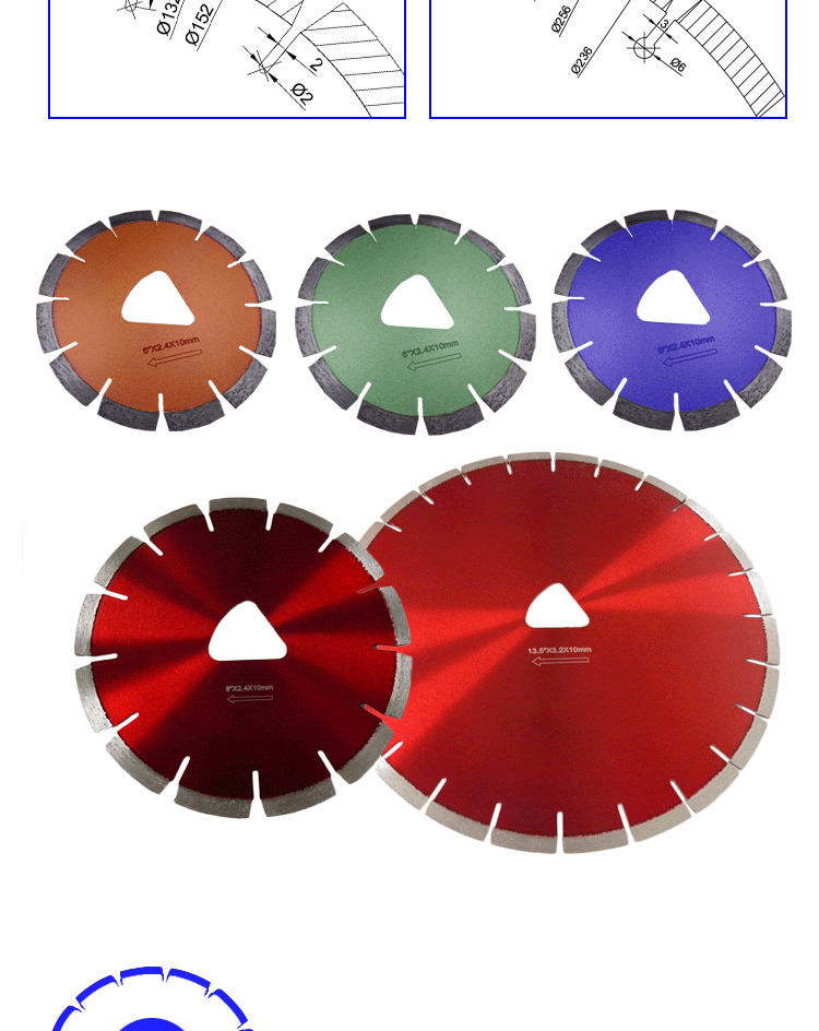 6 Inch Early Entry Concrete Diamond Blade Soff Cut Concrete Saw Blades