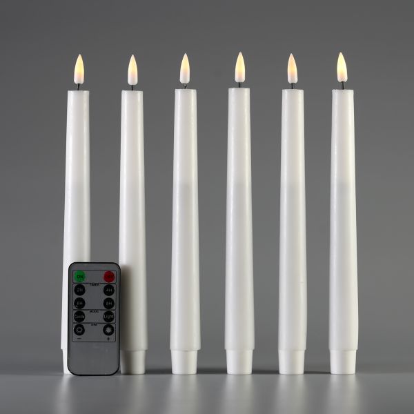 3D Flickering Flame LED Candle with Remote Control and Battery Operated for Wedding Decor