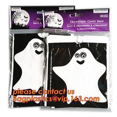 Plastic Halloween Treat Gift Bags Christmas Candy Bags,50pcs Halloween treat bag