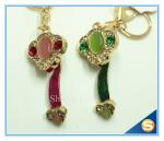 Novelty Custom Metal Crystal Key Chain Carabiner Mobile Phone Key Chain