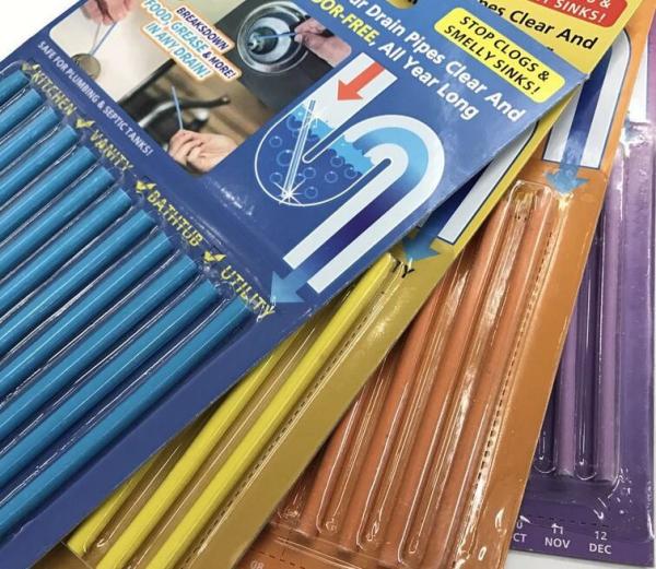 12pcs/bag Sani Pipeline Kitchen Toilet Bathtub Decontamination Rod Sticks Sewer