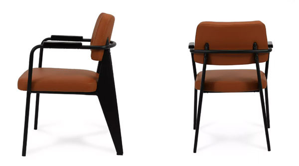 Powder Coat Metal Frame Restaurant Chairs Modern Simple Armchair Soft Leather
