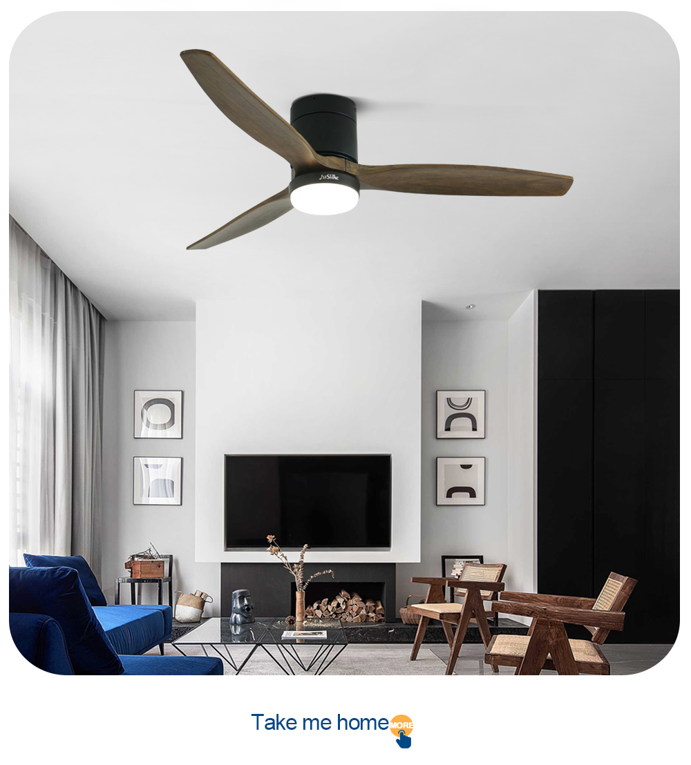 110-240V/50Hz-60Hz Flush Mount Ceiling Fan 52" Blade Size 2 in 1 with or without Lighting