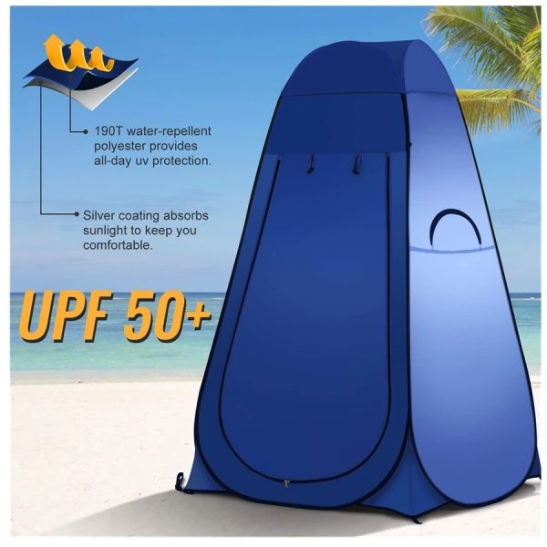 Silver Coated 40x75inch 1 Door Privacy Camping Shower Tent