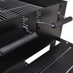73.5*22.5cm x 2 Cooking Area Outdoor Trolley Flat Top Charcoal Grill with 2