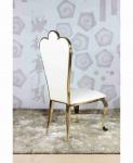 White PU wholesale banquet chairs wedding stainless steel gold chair