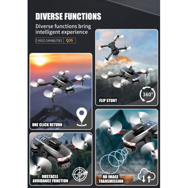 Foldable Drones Toys Rc 5g Wifi Fpv Dron Quadcopter Toys Camera Helicopter Toys With 4k Dual Camera For Resolution Footage