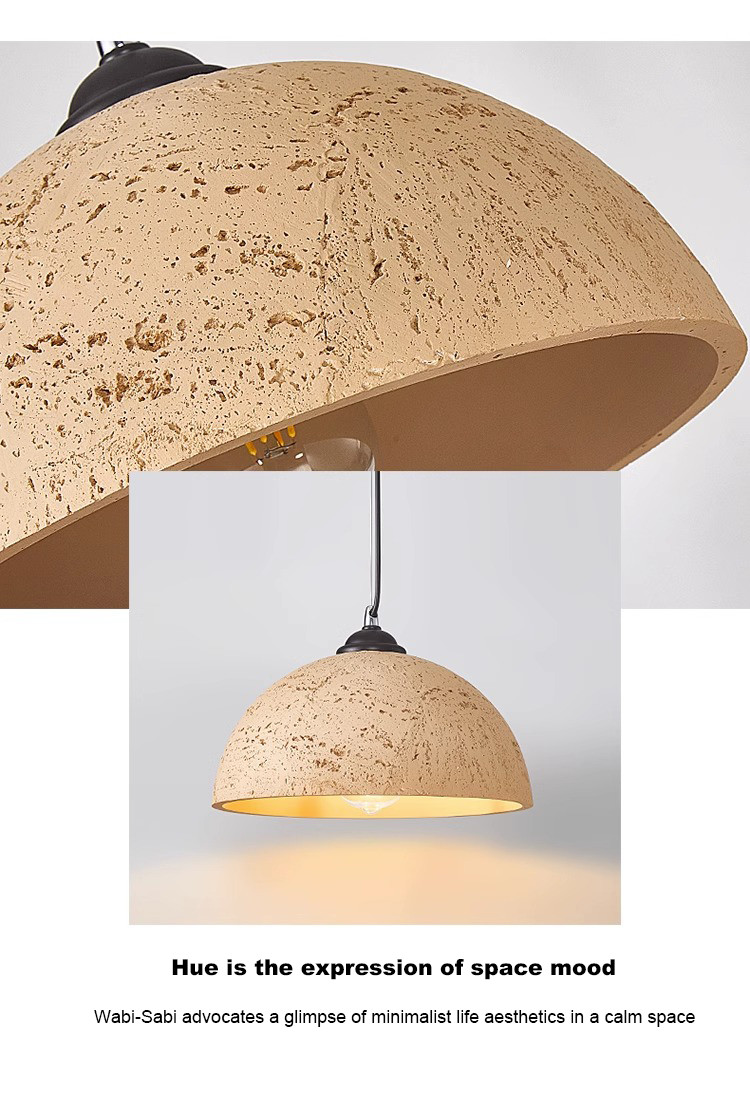 Nordic Simple Wabi-Sabi Style Led Droplights Living Room Bedroom Dome Pendant Light(WH-AP-589)