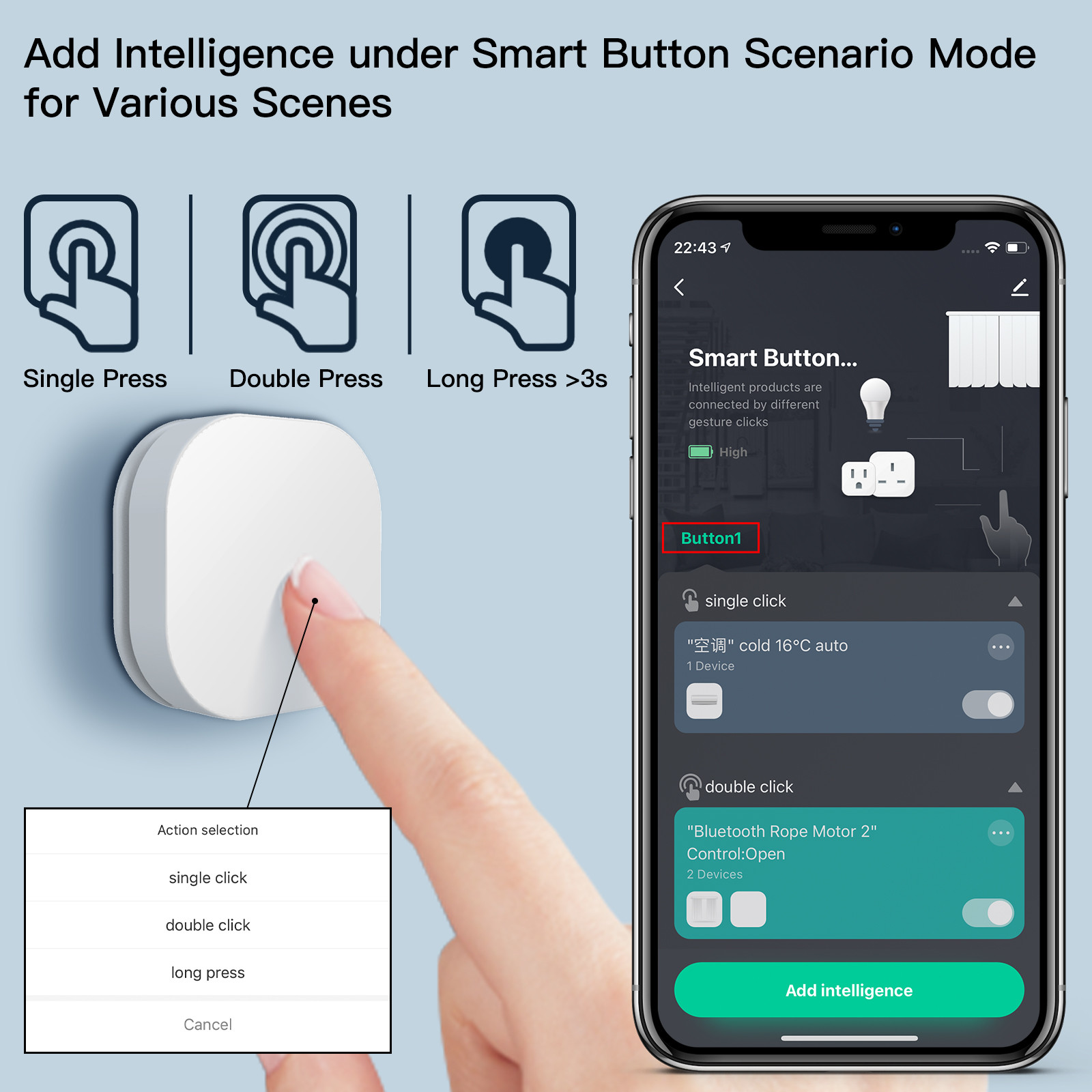 Tuya Zigbee 3v Smart Button Switch Wireless Remote One Key Control Multi Scene Linkage