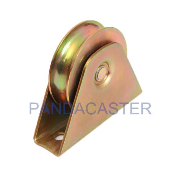 Quality 4 Inch Sliding Gate Wheels U Grooved Track Steel Wheels Fixed Casters for sale