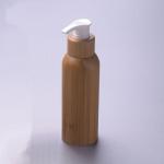 Empty Lotion Pump Bamboo Cosmetic Containers Lotion Bottles Inner Plastic 120ml