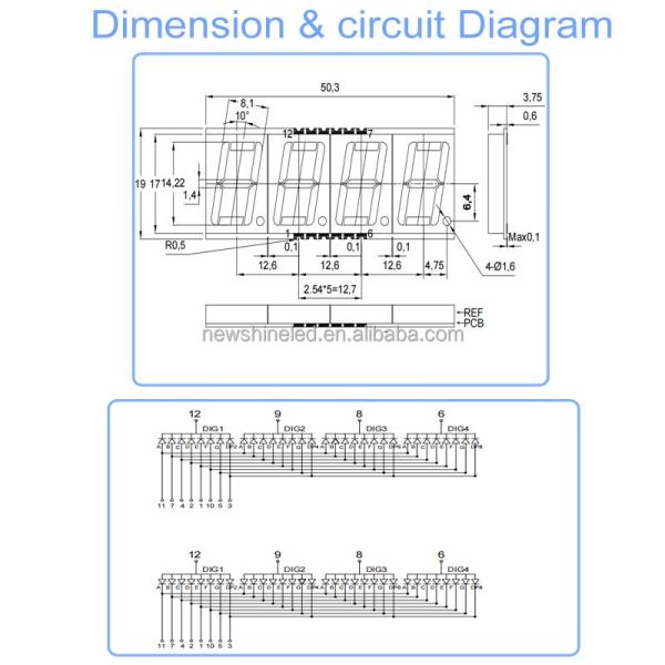 0.56 Inch 4 Digit SMD LED 7 Segment Display Red Surface Color Digital Height 14.22mm for Electronic Measurement Devices