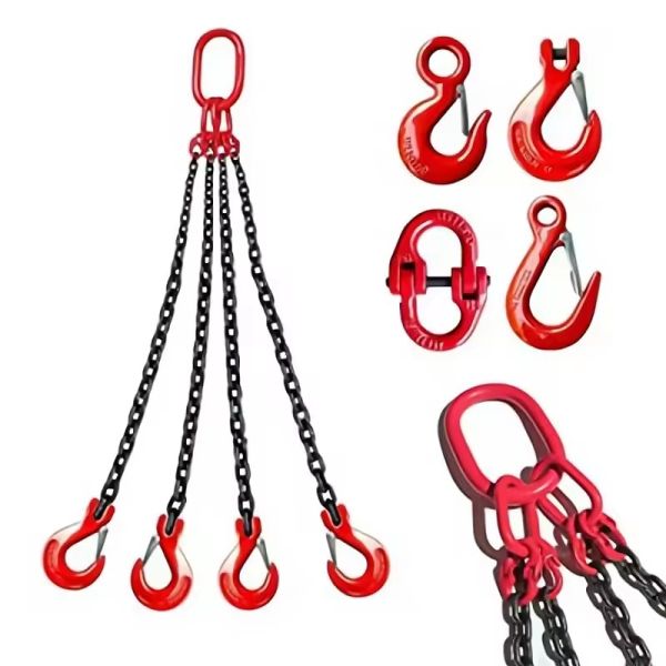 Double Hook Four Hook Sling Ring Lifting Chain Sling for Heavy-Duty Construction