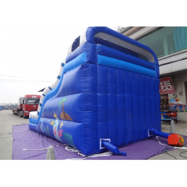 0.55mm PVC Blue Adults And Kids Playground Commercia Giant Inflatable Water Slide For Party