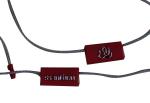 Pink Matt Coated Clothing Hang Tags Silvery Foil Stamped With Button Bags ,