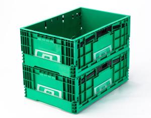 Wholesale Space-Saving Plastic Attached Lid Turnover Tote Box for Hotel and Restaurant Supplies from china suppliers