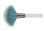 Durable Blue Hair Cosmetic Angled Blush Brush With Large Fan Shaped