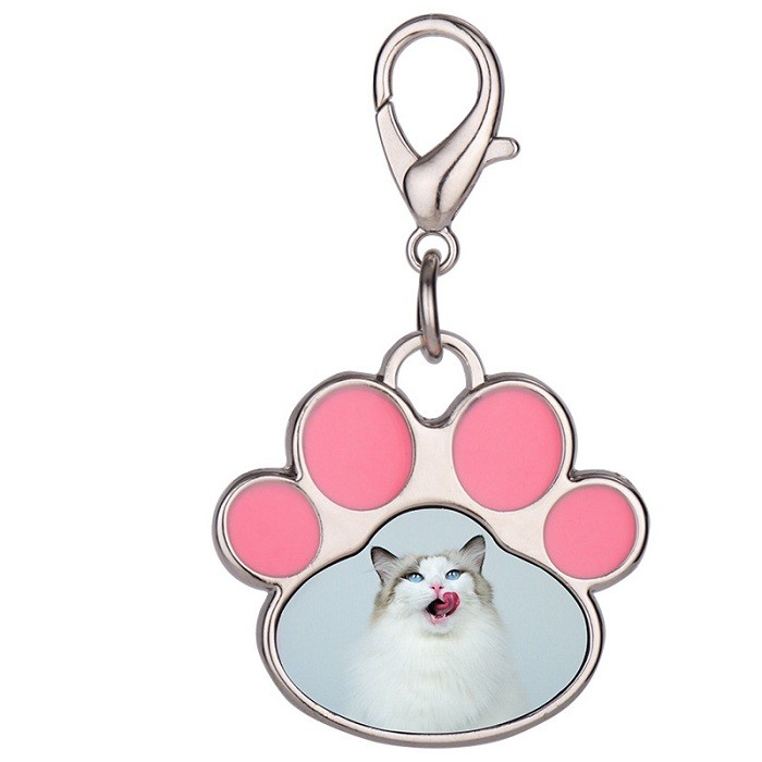 Cat Paw Shape Sublimation Metal Pet Tag DIY Custom Dog Tag Pendant