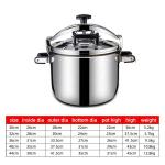 SUS304 Stainless Steel Pressure Cooker 30 - 44cm Sustainable