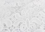Embroidery White Stretch Lace Fabric , Water Soluble Guipure Lace Fabric For