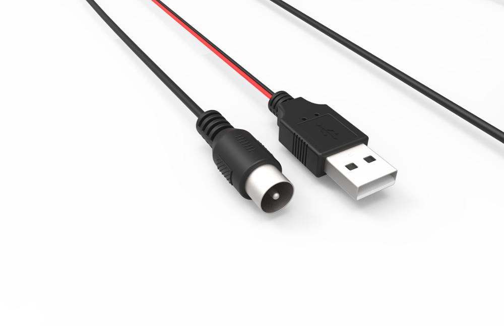 Digital Satellite Color TV Indoor Antenna with RG174 Cable 110mm Height and Materials