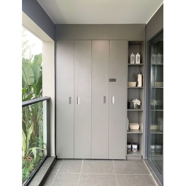 Starry Gray Balcony Storage Unit Washing Machine And Dryer Cabinet Customizable
