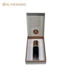 Embossing Hinged Cosmetic Paper Box Rose Gold Foil LOGO For Skincare Bottle