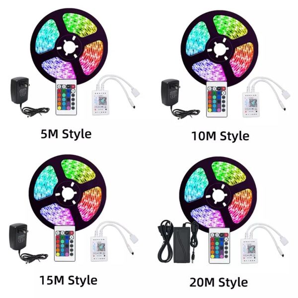 24/44 Keys WIFI Light Strip Kits 1m 20m 5050RGB Colorful Bluetooth Smart APP Control Ip65 LED Flexible Light