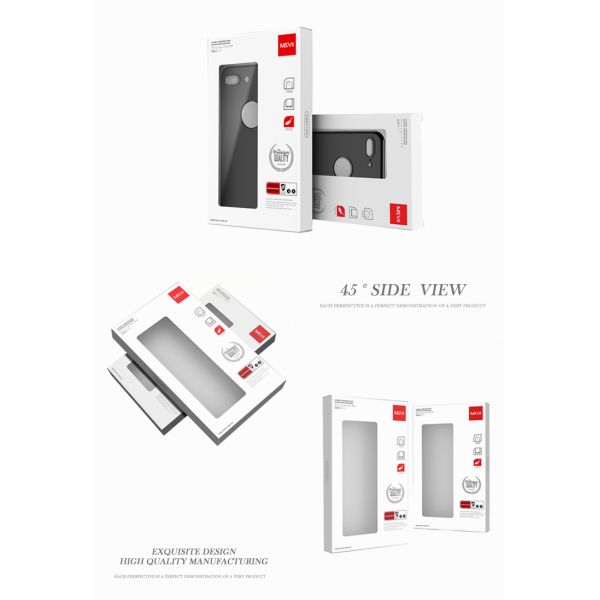 Mobile Phone Case Packaging Box Custom Printed With PVC Window And Hook