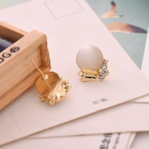Wholesale 2018 Fashion American style lady party EarringsSilver Many Colors Round shape Pearl Color silver color stainess steel from china suppliers